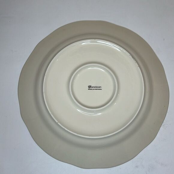 Franciscan Flora Rosa Red Charger Plate Portugal 12 In Round Scalloped Swirl - Picture 4 of 6